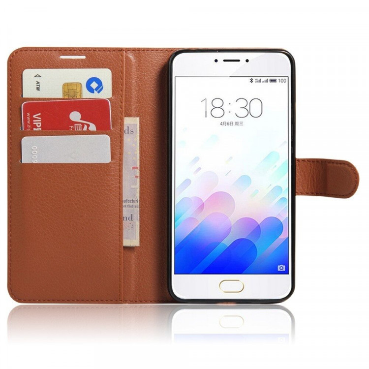 Чехол с визитницей для Meizu M3 Note (коричневый)