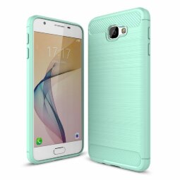 Чехол-накладка Carbon Fibre для Samsung Galaxy J5 Prime SM-G570F (сине-зеленый)