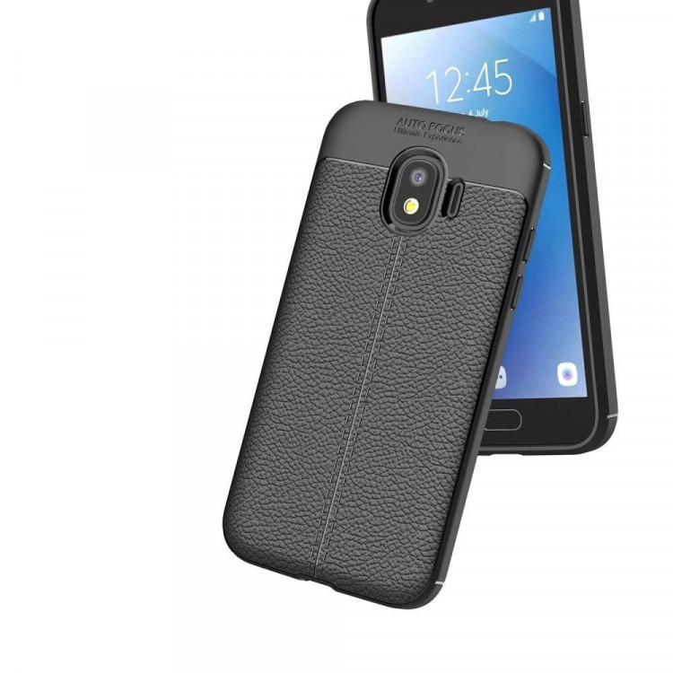 Чехол-накладка Litchi Grain для Samsung Galaxy J2 Pro 2018 (черный)
