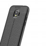 Чехол-накладка Litchi Grain для Samsung Galaxy J2 Pro 2018 (черный)