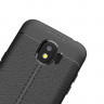 Чехол-накладка Litchi Grain для Samsung Galaxy J2 Pro 2018 (черный)