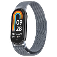 Миланский браслет для Xiaomi Mi Smart Band 8, Xiaomi Mi Band 8 (серый)