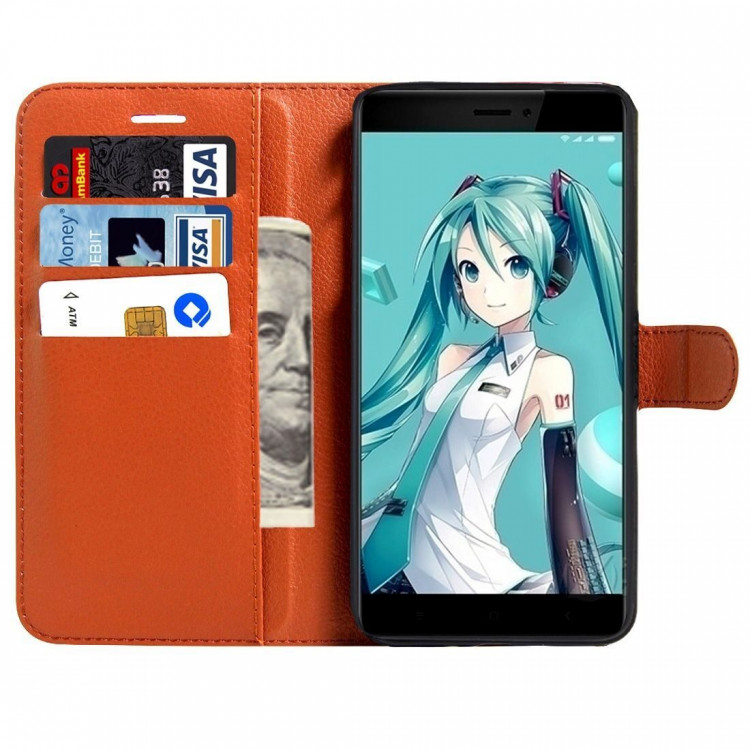 Чехол с визитницей для Xiaomi Redmi Note 4X (коричневый)