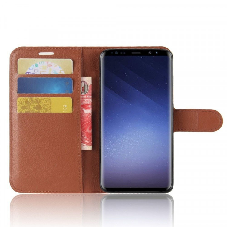 Чехол с визитницей для Samsung Galaxy S9 (коричневый)