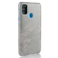 Кожаная накладка-чехол для Samsung Galaxy M30s / Galaxy M21 (серый)