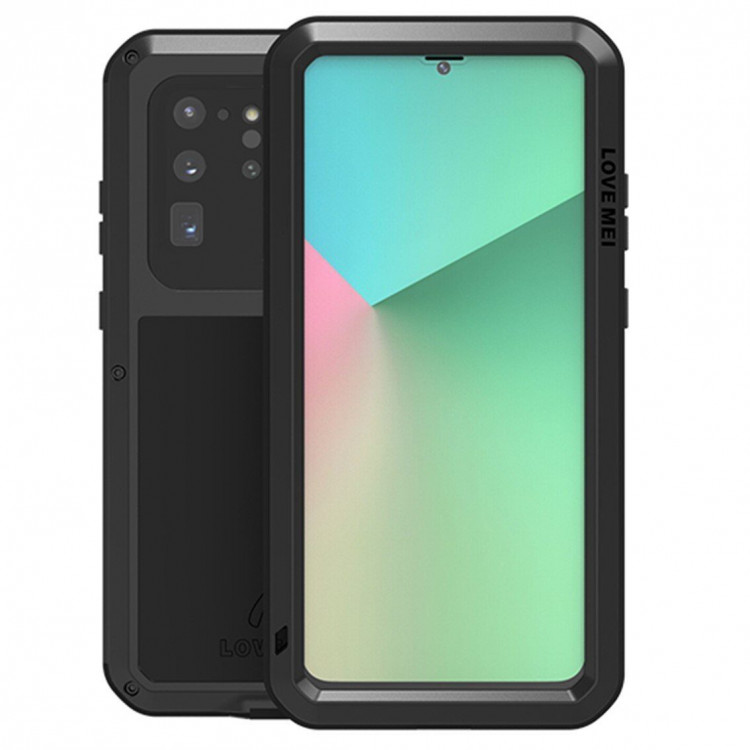 Гибридный чехол LOVE MEI для Samsung Galaxy S20 Ultra (черный)