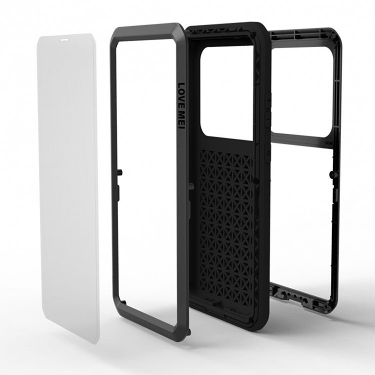 Гибридный чехол LOVE MEI для Samsung Galaxy S20 Ultra (черный)