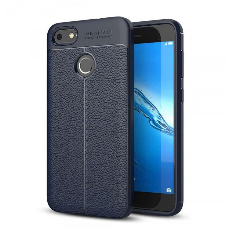 Чехол-накладка Litchi Grain для Huawei Nova Lite 2017 / P9 lite mini (темно-синий)