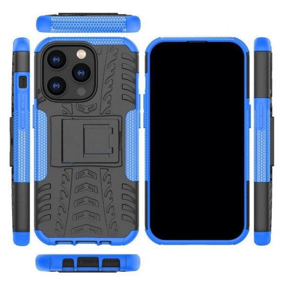 Чехол Hybrid Armor для iPhone 14 Pro (черный + голубой) Чехол Hybrid Armor для iPhone 14 Pro (черный + голубой)