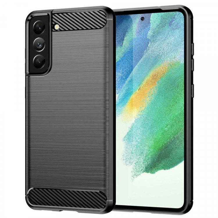 Чехол-накладка Carbon Fibre для Samsung Galaxy S21 FE (черный)