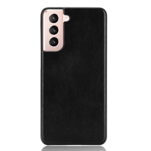 Кожаная накладка-чехол для Samsung Galaxy S21 (черный)