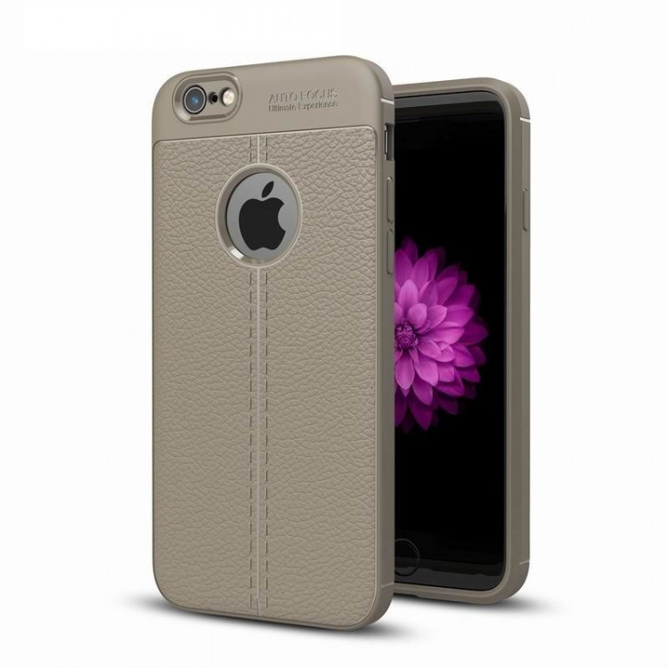 Чехол-накладка Litchi Grain для iPhone 6S Plus / 6 Plus (серый)