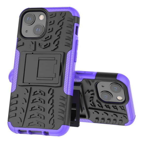 Чехол Hybrid Armor для iPhone 13 mini (черный + фиолетовый) Чехол Hybrid Armor для iPhone 13 mini (черный + фиолетовый)