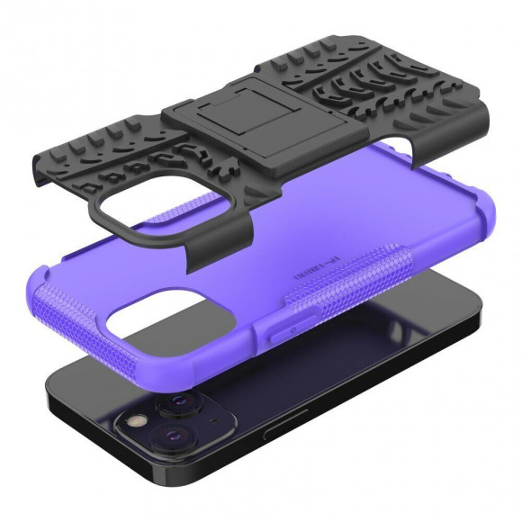 Чехол Hybrid Armor для iPhone 13 mini (черный + фиолетовый) Чехол Hybrid Armor для iPhone 13 mini (черный + фиолетовый)
