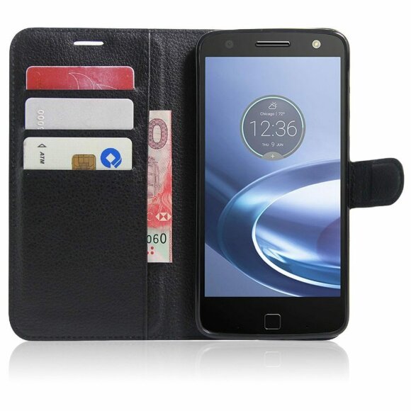 Чехол с визитницей для Motorola Moto Z (черный) Чехол с визитницей для Motorola Moto Z (черный)