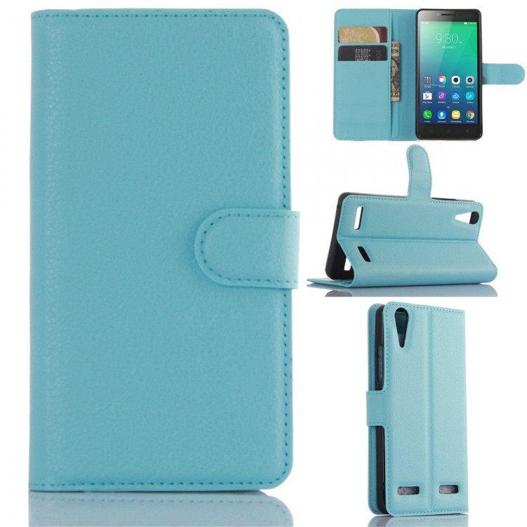 Чехол с визитницей для Lenovo A6000 (голубой)