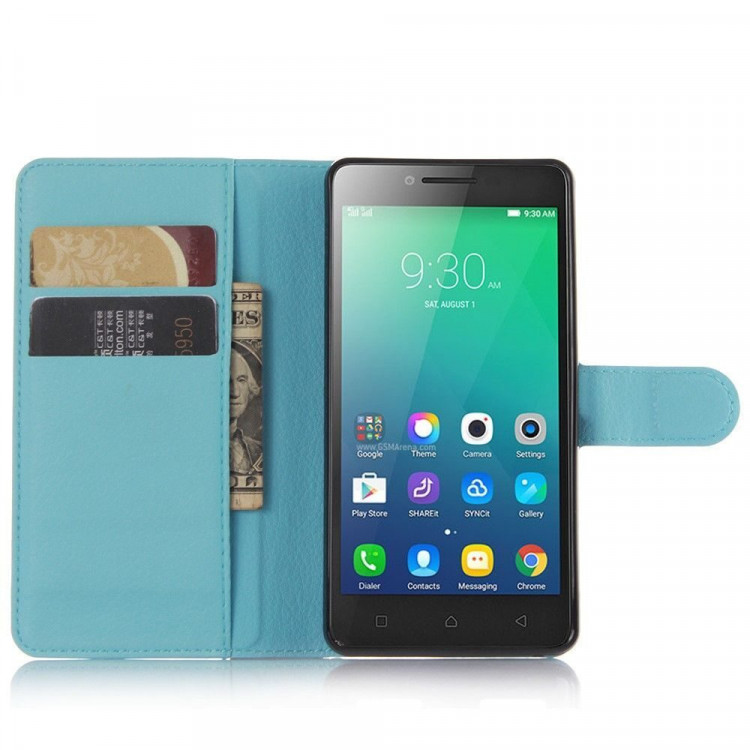 Чехол с визитницей для Lenovo A6000 (голубой)