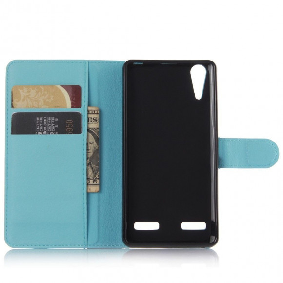 Чехол с визитницей для Lenovo A6000 (голубой)