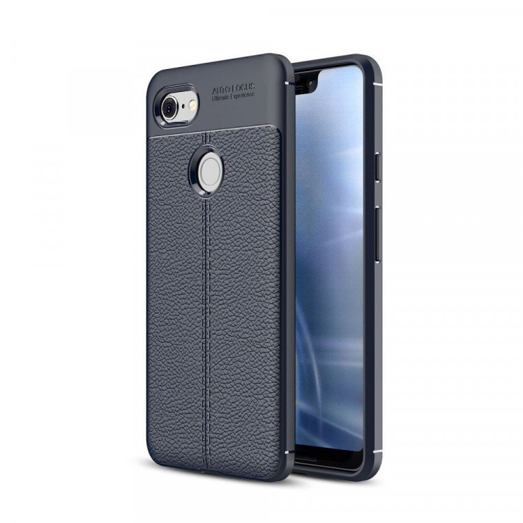 Чехол-накладка Litchi Grain для Google Pixel 3 XL (темно-синий)