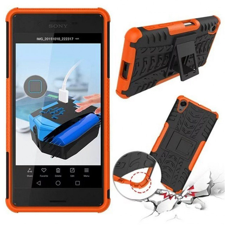 Чехол Hybrid Armor для Sony Xperia X Performance (черный + оранжевый)