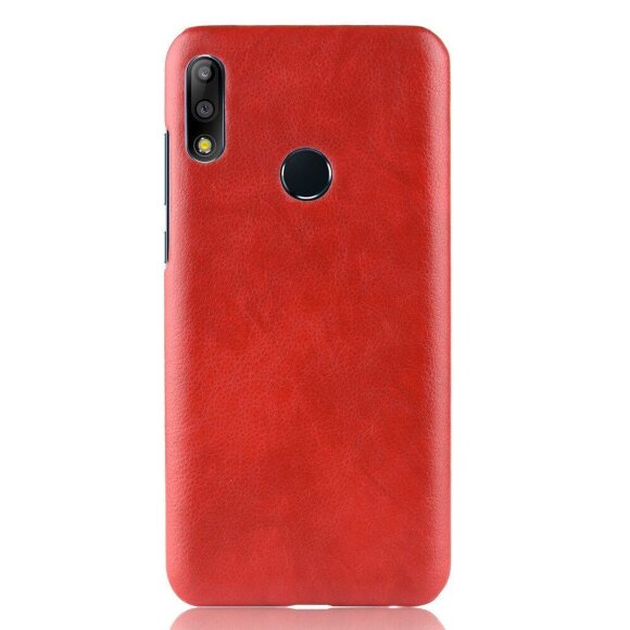 Кожаная накладка-чехол Litchi Texture для Asus Zenfone Max Pro (M2) ZB631KL (красный)