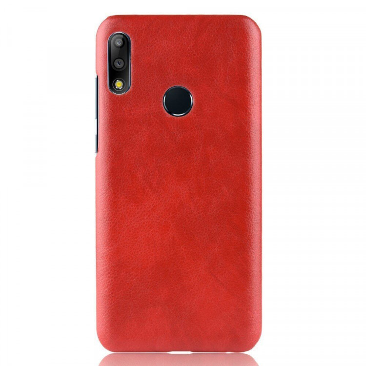 Кожаная накладка-чехол Litchi Texture для Asus Zenfone Max Pro (M2) ZB631KL (красный)