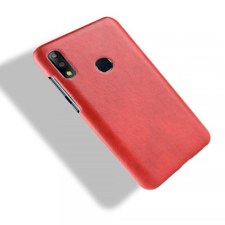 Кожаная накладка-чехол Litchi Texture для Asus Zenfone Max Pro (M2) ZB631KL (красный)