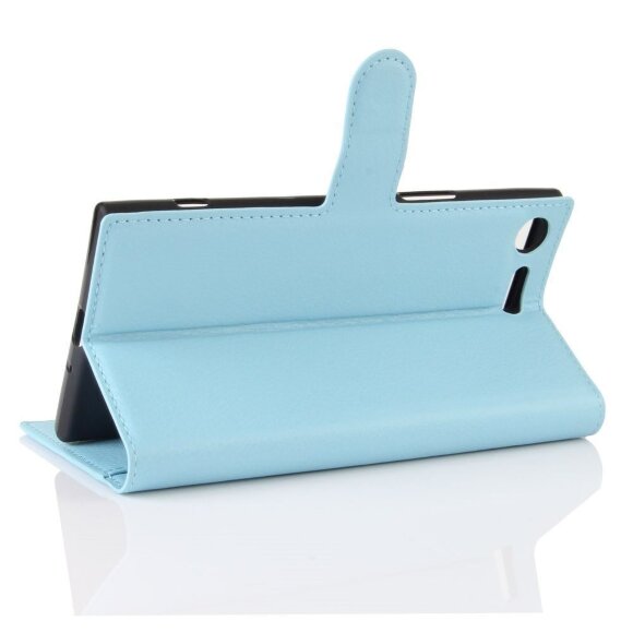 Чехол с визитницей для Sony Xperia XZ Premium (голубой) Чехол с визитницей для Sony Xperia XZ Premium (голубой)