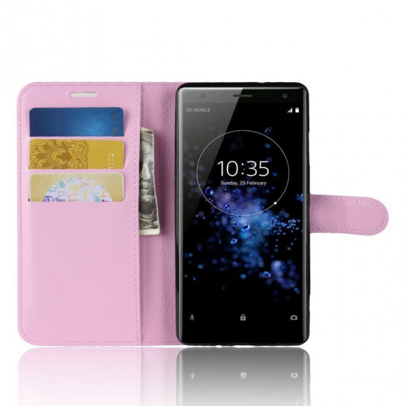 Чехол с визитницей для Sony Xperia XZ3 (розовый)