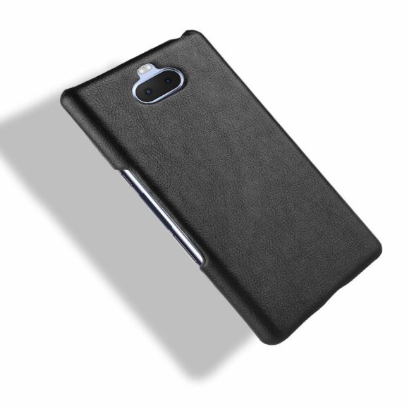 Кожаная накладка-чехол Litchi Texture для Sony Xperia 10 Plus (черный) Кожаная накладка-чехол Litchi Texture для Sony Xperia 10 Plus (черный)