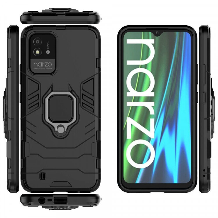 Чехол Armor Ring Holder для Realme Narzo 50i (черный)
