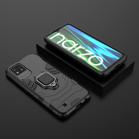 Чехол Armor Ring Holder для Realme Narzo 50i (черный) Чехол Armor Ring Holder для Realme Narzo 50i (черный)