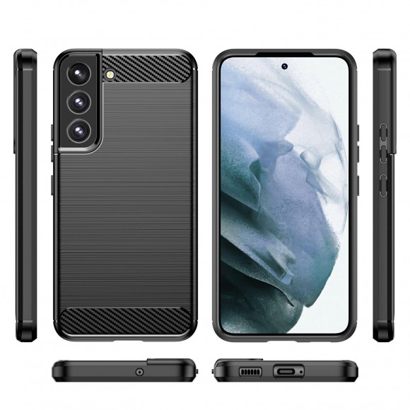 Чехол-накладка Carbon Fibre для Samsung Galaxy S23 Plus (черный) Чехол-накладка Carbon Fibre для Samsung Galaxy S23 Plus (черный)