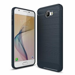 Чехол-накладка Carbon Fibre для Samsung Galaxy J5 Prime SM-G570F (темно-синий)