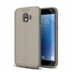Чехол-накладка Litchi Grain для Samsung Galaxy J2 Pro 2018 (серый)