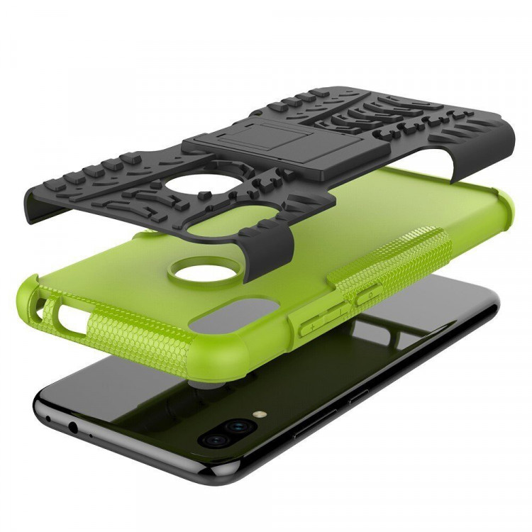 Чехол Hybrid Armor для Xiaomi Redmi Note 7 / Redmi Note 7 Pro (черный + зеленый)