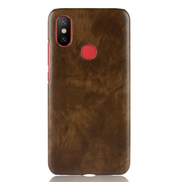 Чехол Litchi Texture для Xiaomi Mi 6X / Mi A2 (коричневый)
