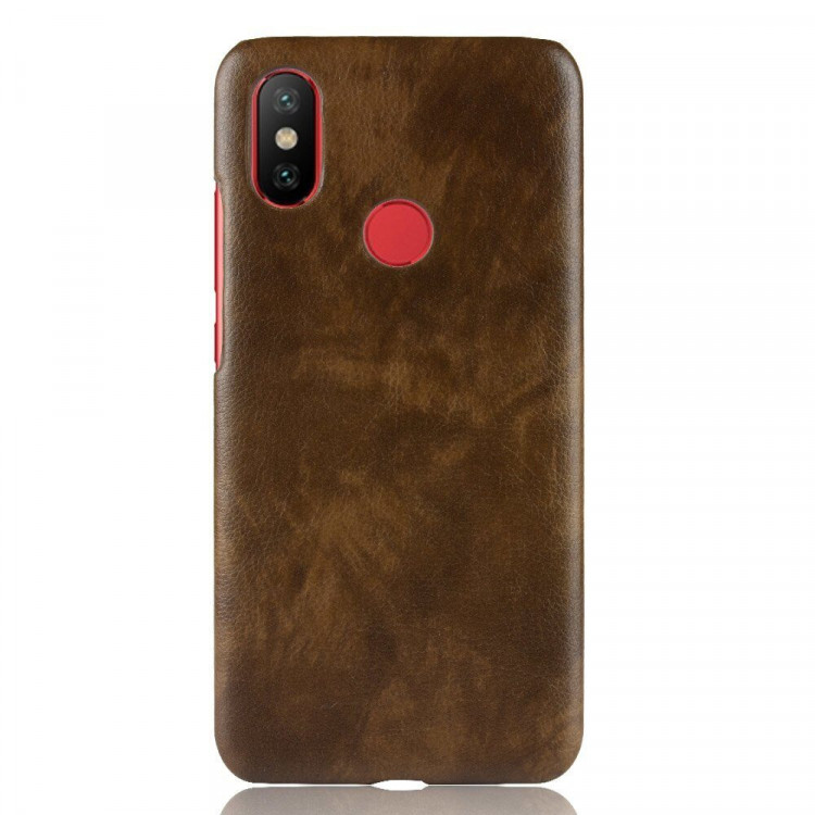 Чехол Litchi Texture для Xiaomi Mi 6X / Mi A2 (коричневый)