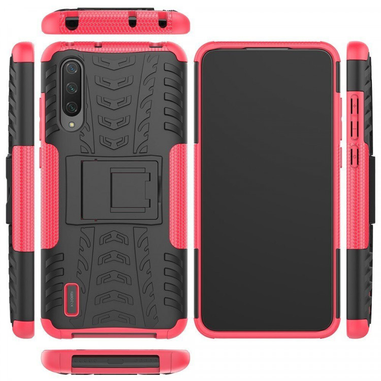 Чехол Hybrid Armor для Xiaomi Mi CC9 / Xiaomi Mi 9 Lite (черный + розовый)
