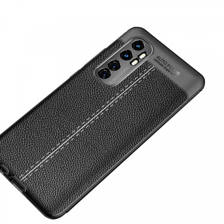 Чехол-накладка Litchi Grain для Xiaomi Mi Note 10 Lite (черный)
