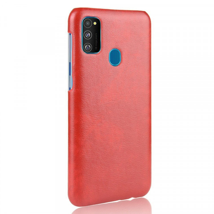 Кожаная накладка-чехол для Samsung Galaxy M30s / Galaxy M21 (красный)