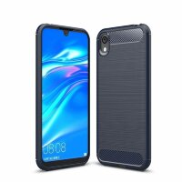 Чехол-накладка Carbon Fibre для Huawei Y5 (2019) / Honor 8S (темно-синий)