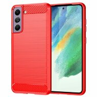 Чехол-накладка Carbon Fibre для Samsung Galaxy S21 FE (красный) Чехол-накладка Carbon Fibre для Samsung Galaxy S21 FE (красный)