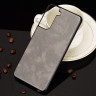 Кожаная накладка-чехол для Samsung Galaxy S21 (серый)