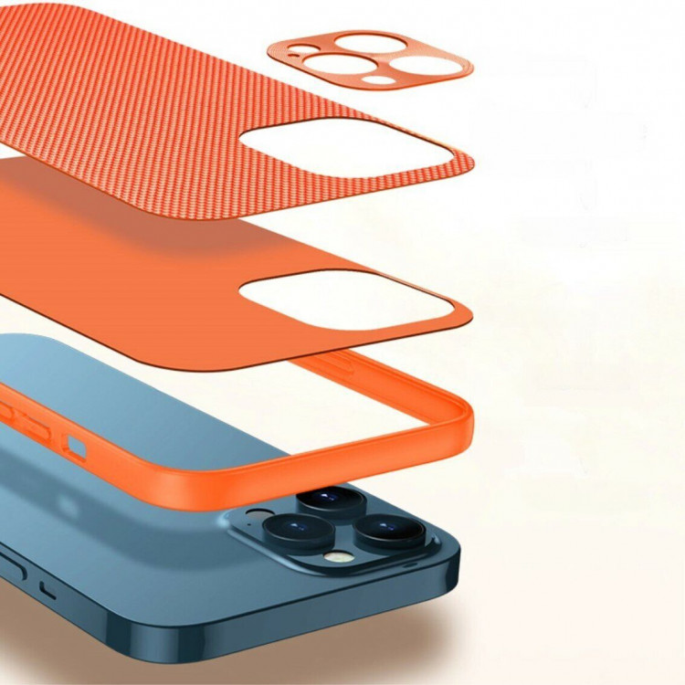Чехол с текстурой нейлона для iPhone 14 (оранжевый)