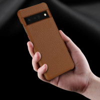 Кожаный чехол Cowhide для Google Pixel 6 Pro (бежевый)