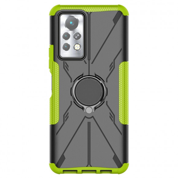 Чехол Armor Shockproof Ring Holder для Infinix Note 11 Pro (черный + зеленый) Чехол Armor Shockproof Ring Holder для Infinix Note 11 Pro (черный + зеленый)