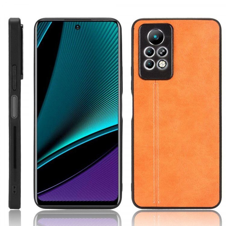 Чехол из экокожи для Infinix Note 11 Pro (оранжевый)