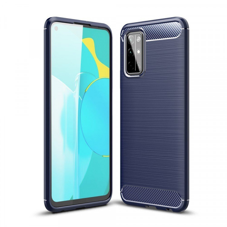 Чехол-накладка Carbon Fibre для Honor 30S (CDY-AN90) (темно-синий)