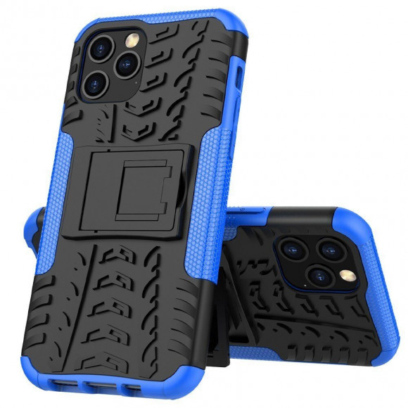 Чехол Hybrid Armor для iPhone 12 / iPhone 12 Pro (черный + голубой)